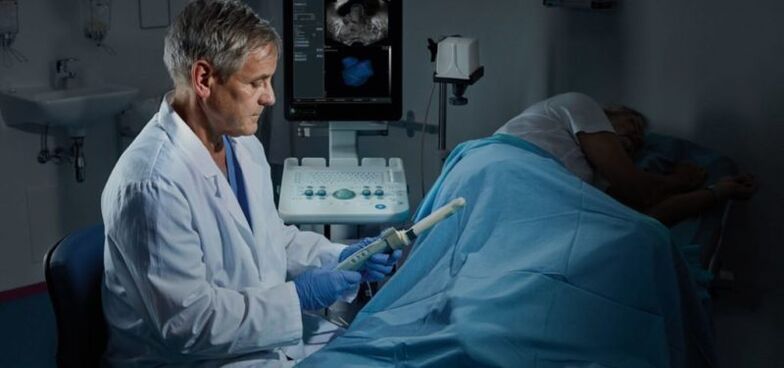 O exame ecográfico da próstata a través do recto é un método significativo para diagnosticar a prostatite
